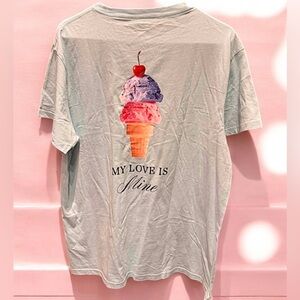 💙 NEW 💙 PINK Victoria's Secret Tee with Ice Cream Cone Graphic Size M 💙